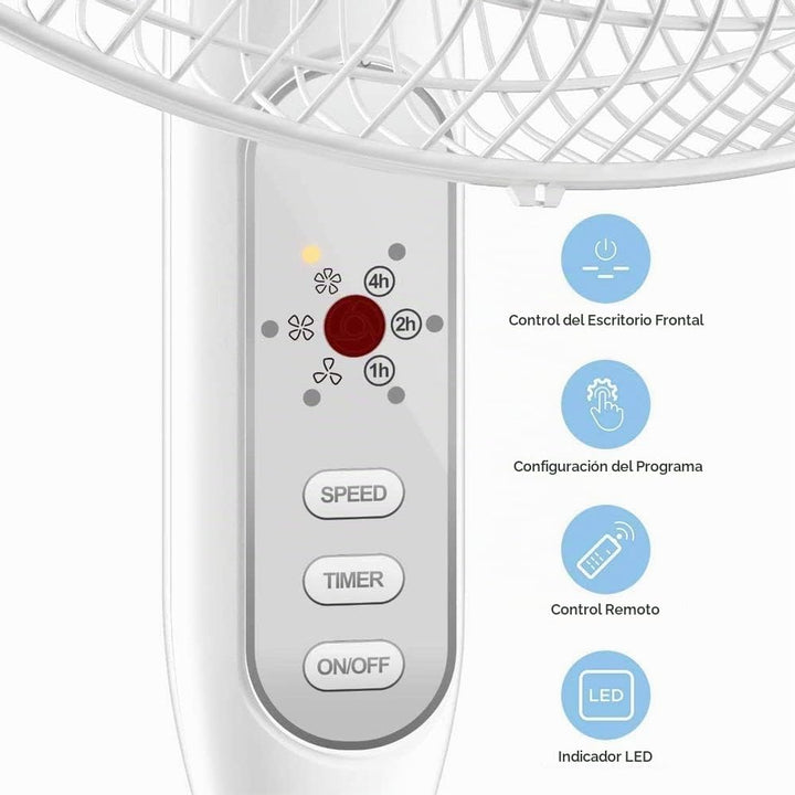 PELONIS Ventilador de pedestal oscilante ajustable de 16" con c...