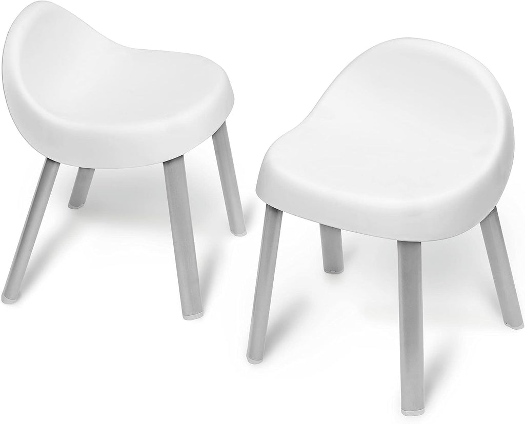 Skip Hop Sillas de actividades para niños pequeños, juego de 2, metal, color blanco