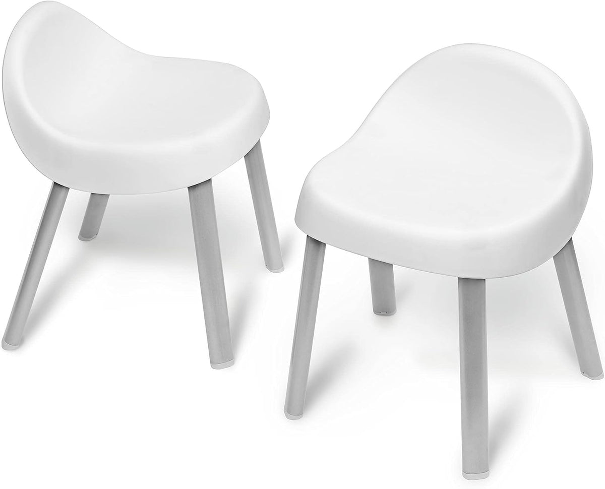 Skip Hop Sillas de actividades para niños pequeños, juego de 2, metal, color blanco