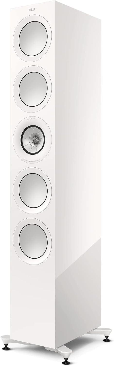 KEF R11 Meta - Altavoces de piso pasivos, brillo blanco