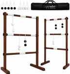 Swooc Games® - Juego de pelota de escalera de madera prémium (resistente a la intemperie) - con más de 10 juegos y estuche de transporte - Fácil de configurar sin herramientas - Juego de lanzamiento
