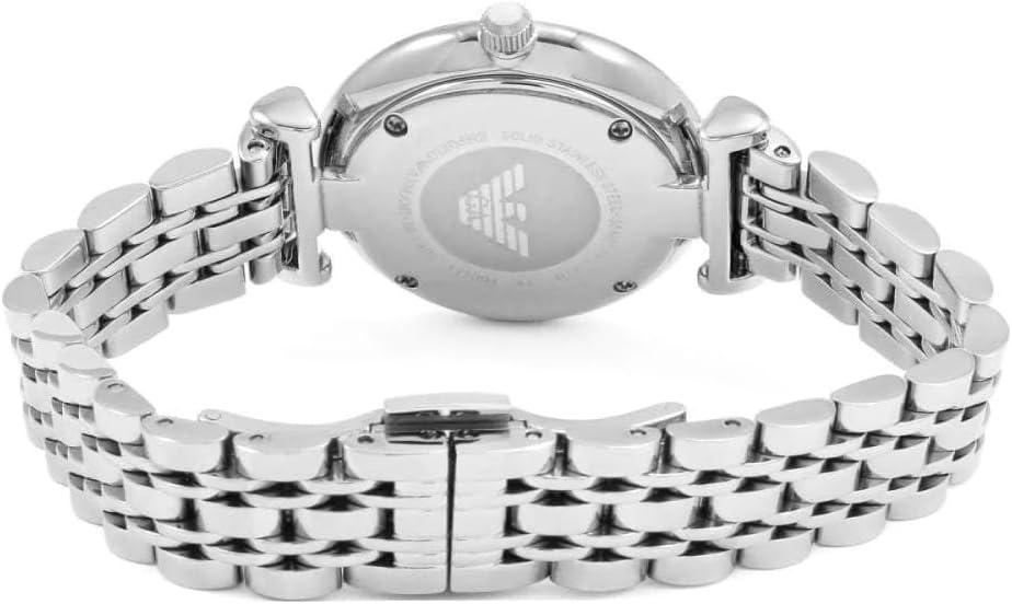 Emporio Armani Reloj de vestir para mujer con correa de acero inoxidable