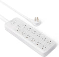 Amazon Basics Regleta protectora contra sobretensiones de 12 tomas, 4000 julios, cable de extensión de 8 pies, rectangular, para el hogar, oficina, sala de juegos, color blanco