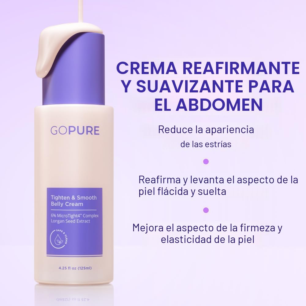 goPure Crema reafirmante para el vientre - Hidratante reafirmante c...