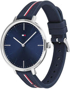 Tommy Hilfiger Reloj casual de cuarzo para mujer, acero inoxidable y correa de silicona, Color: azul marino (Modelo: 1782154)