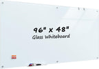 MaxGear Pizarra blanca de vidrio templado pizarra magnética de borrado en