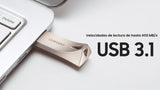 SAMSUNG BAR Plus 256GB - 400MB\/s Memoria Flash USB 3.1 Plata Champ...