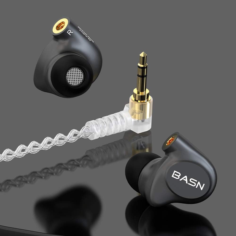 BASN Auriculares monitores in-ear de metal, IEMs con 4 controladore...