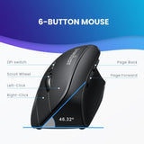 Perixx PERIMICE-715II Ratón vertical ergonómico inalámbrico - 2.4 G...