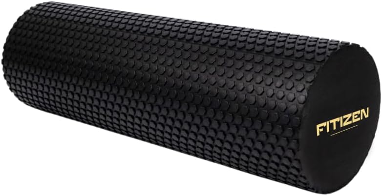 Rodillo de Espuma Fitizen – Masaje Muscular, Rehabilitación para Dolor de Espalda Rígido, Fisioterapia de Tejido Profundo, Equipo de Ejercicio Firme para Gimnasio en Casa, Alivio del Estrés, Yoga