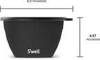 Kit de ensaladera de acero inoxidable S’well de 64oz en Onyx, viene con recipiente de condimentos de 2oz y bandeja removible para servir organizado, a prueba de fugas y apto para lavavajillas