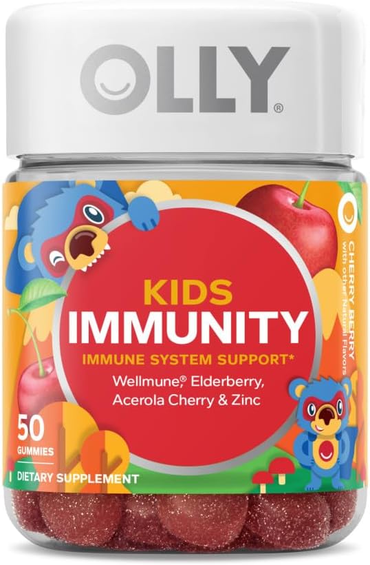 OLLY Gomitas de inmunidad para niños, apoyo inmunológico, 50 unidad...