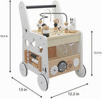 Cubos de actividad de madera para bebés, juguete para niños pequeños, juguetes educativos y de aprendizaje Montessori 5 en 1 para niños y niñas de 1 año | Clasificación y apilamiento | Laberintos de cuentas y juguetes para contar