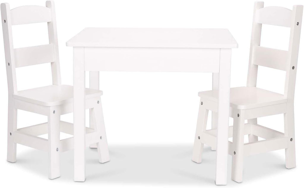 Mesa de Madera Maciza Melissa & Doug y 2 Sillas para Sala de Juegos