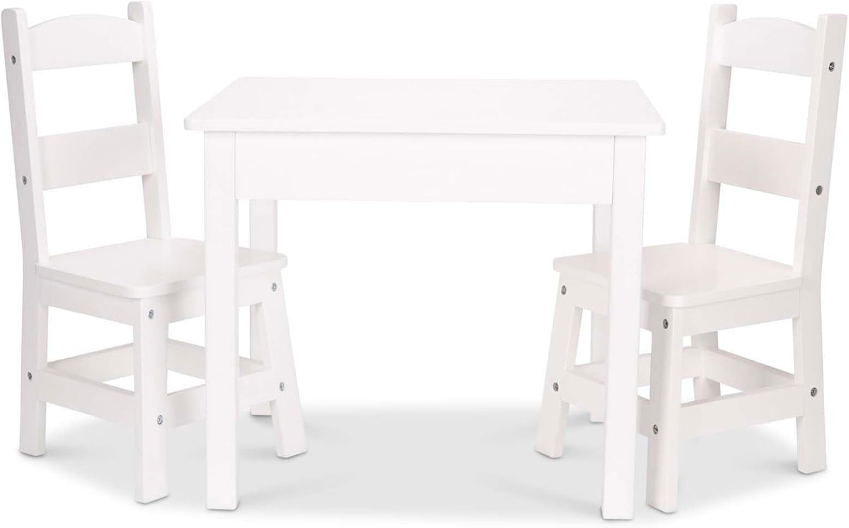 Mesa de Madera Maciza Melissa & Doug y 2 Sillas para Sala de Juegos