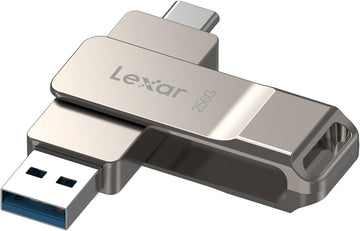 Lexar D40E 256GB Dual USB 3.2 Gen 1 Tipo-C Jump Drive, USB-C Flash Metal Carcasa Giratoria Diseño Pulgar Drive