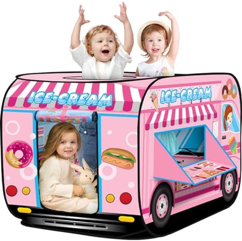 Camión de bomberos Pop Up Tent para niños, juguete interior/ exterior
