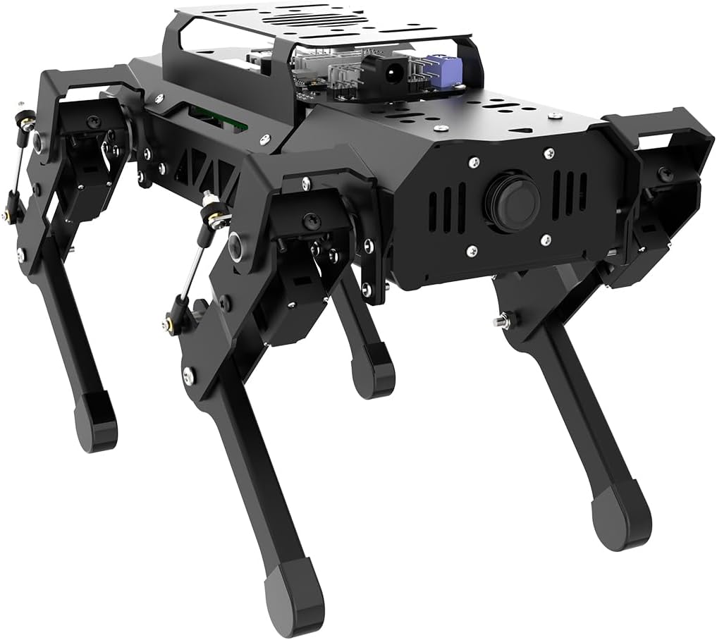 PuppyPi Robot Dog con ChatGPT Modelos de IA grandes AI Inteligencia incorporada ROS Perro robótico cuadrúpedo visión comprensión de escenas y voz SLAM mapeo navegación Robot biónico cuadrúpedo, kit estándar y Raspberry Pi 5 4GB