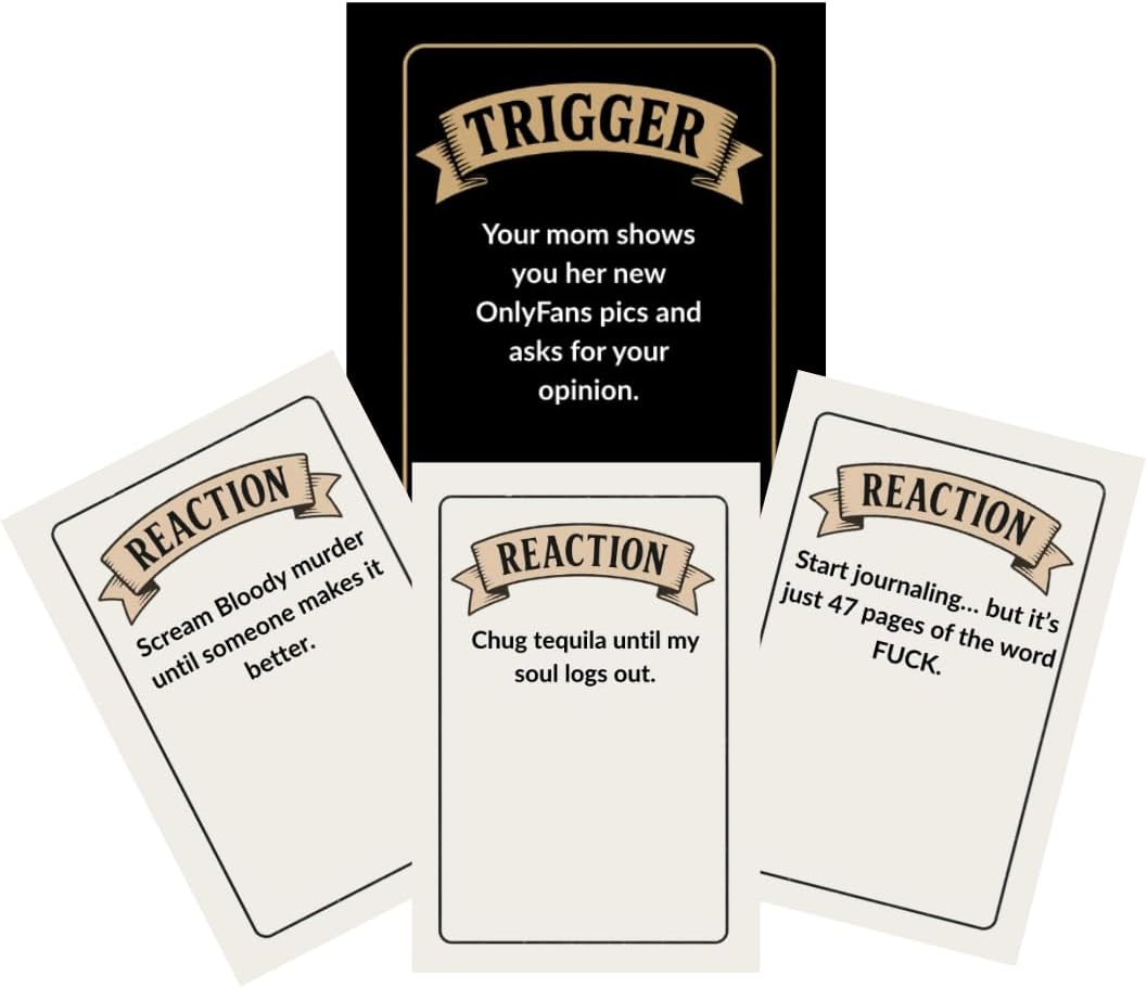 Let that Sh*t Go - El juego de fiesta para adultos emocionalmente desquiciados | Asa a tus amigos | 400 cartas | A partir de 17 años | 3 a 10 jugadores | Divertido juego de cartas para adultos