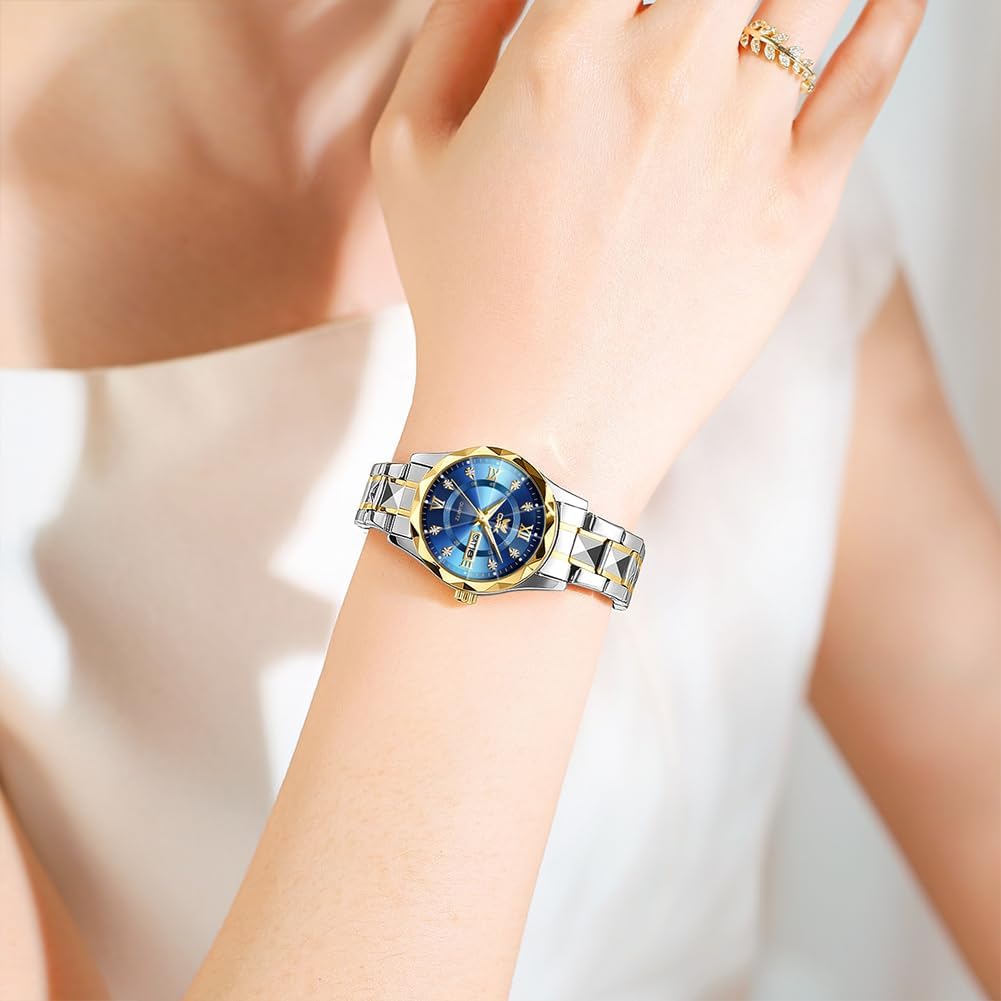 OPK Relojes para Mujer Estilo Business, Reloj Femenino con Correa de Acero Inoxidable, Reloj de Muñeca para Damas