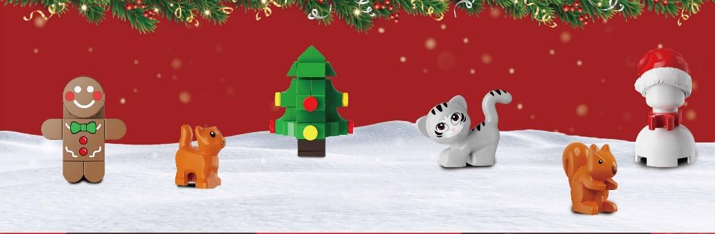 Juego de construcción de rincón de libro de Navidad con