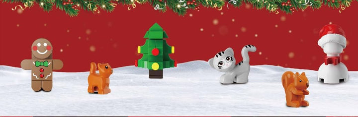 Juego de construcción de rincón de libro de Navidad con