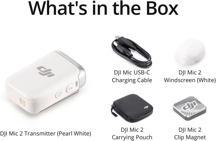DJI Transmisor Mic 2 (blanco perla), micrófono inalámbrico con canc...