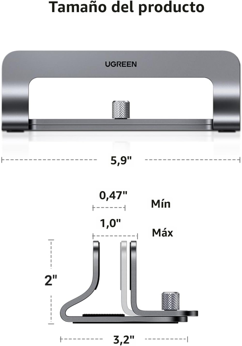 UGREEN Soporte vertical para laptop para escritorio compatible con...