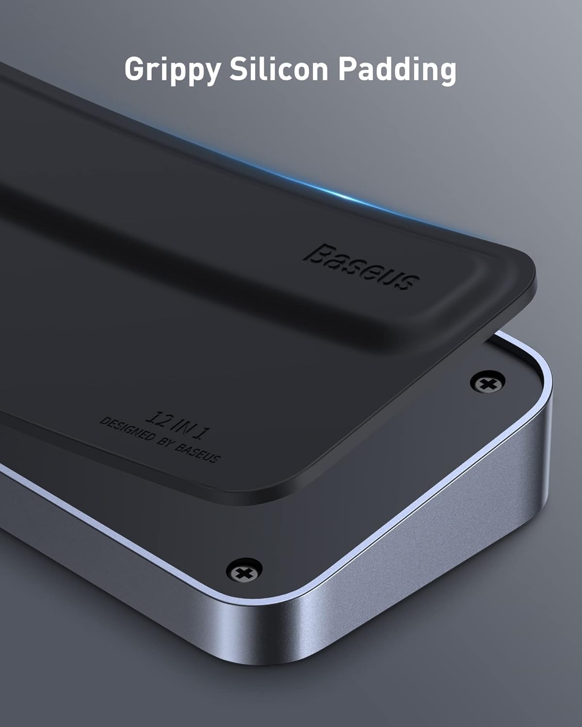 Baseus Estación de acoplamiento para portátil, estación de acoplamiento multitarea 4K con 2 HDMI+DP, PD, 3 USB-A, RJ45, audio, lector de tarjetas TF/SD, concentrador USB compatible con MacBook/Dell/HP