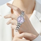 Reloj OLEVS para Mujer, Reloj de Plata para Mujer, Reloj de Vestir con Diamantes, Relojes para Mujeres con Pequeña Correa, Reloj de Lujo de Acero Inoxidable Resistente al Agua, Reloj Analógico de