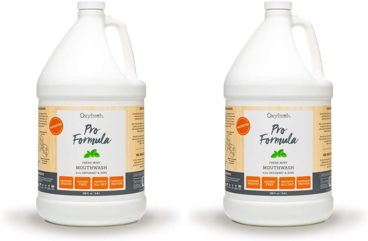 Oxyfresh Pro Formula Fresh Mint - Enjuague bucal, 128 Fl Oz (Pack of 2), Menta fresca con zinc