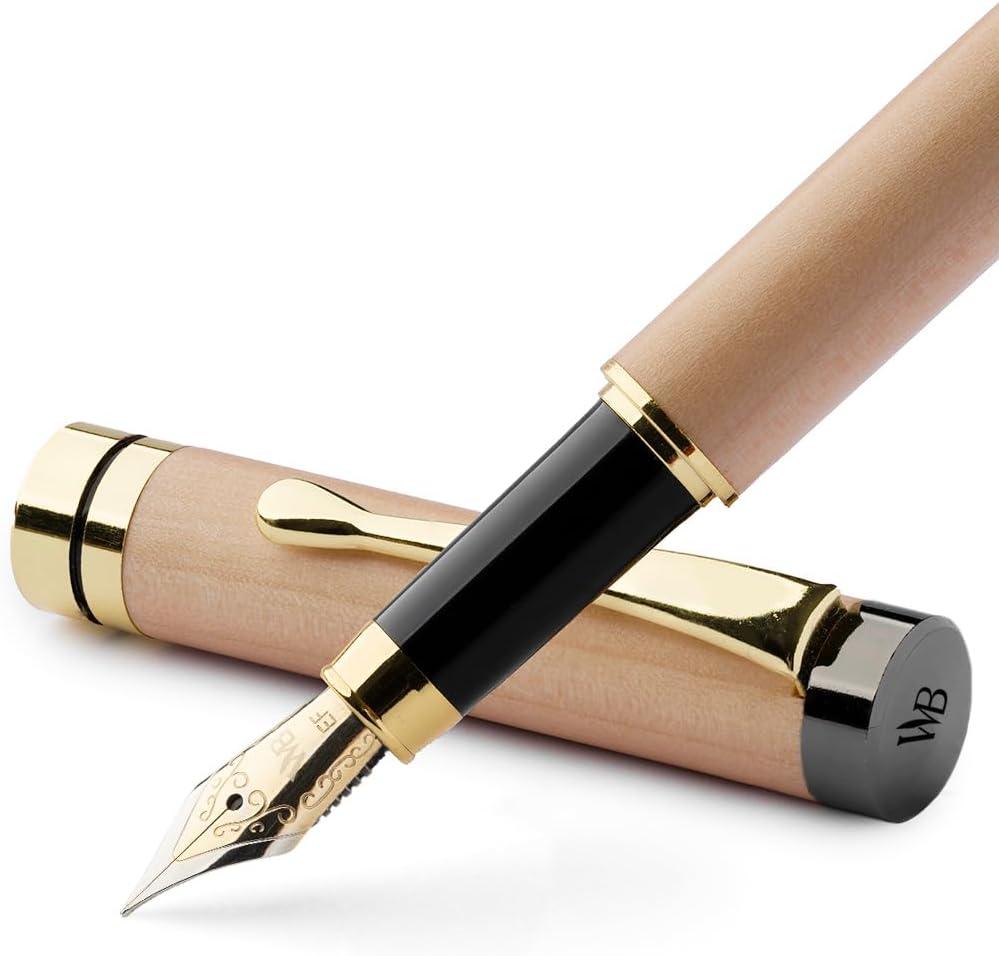 Wordsworth & Black Juego de pluma estilográfica de madera de bambú para