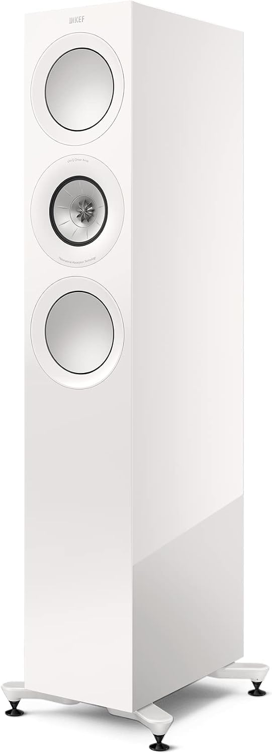 KEF R7 Meta - Altavoces de piso pasivos, brillo blanco