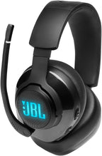 JBL Quantum 400 - Auriculares para juegos con cable sobre la oreja con dial de equilibrio de chat, JBL QuantumSURROUND y DTS, micrófono direccional de enfoque de voz y almohadillas de espuma