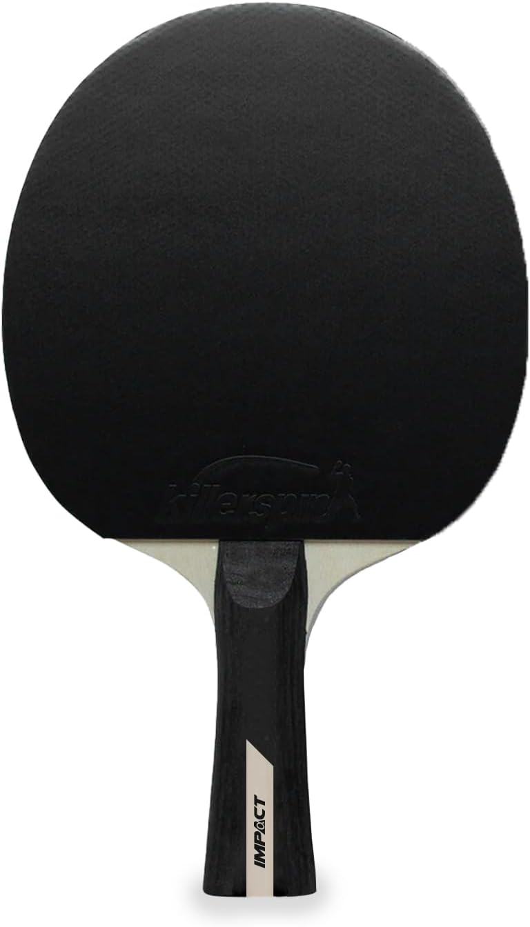 Killerspin Impact Series - Paletas de tenis de mesa - Raqueta de ping pong negra/negra, equipo de tenis de mesa para principiantes/intermedios, garantiza un control sólido y giro