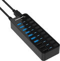 SABRENT, PS65B120Y5000S, hub USB 3.0 de 10 puertos, alimentado, adaptador 12V/5A