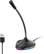 Micrófono de computadora USB, micrófono de PC de cuello de cisne