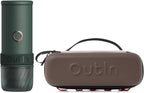 OutIn Mino - Máquina eléctrica portátil de café expreso con funda protectora de EVA, verde musgo y marrón arce