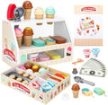 Juego de juguetes de madera para contador de helados, juego de comida para