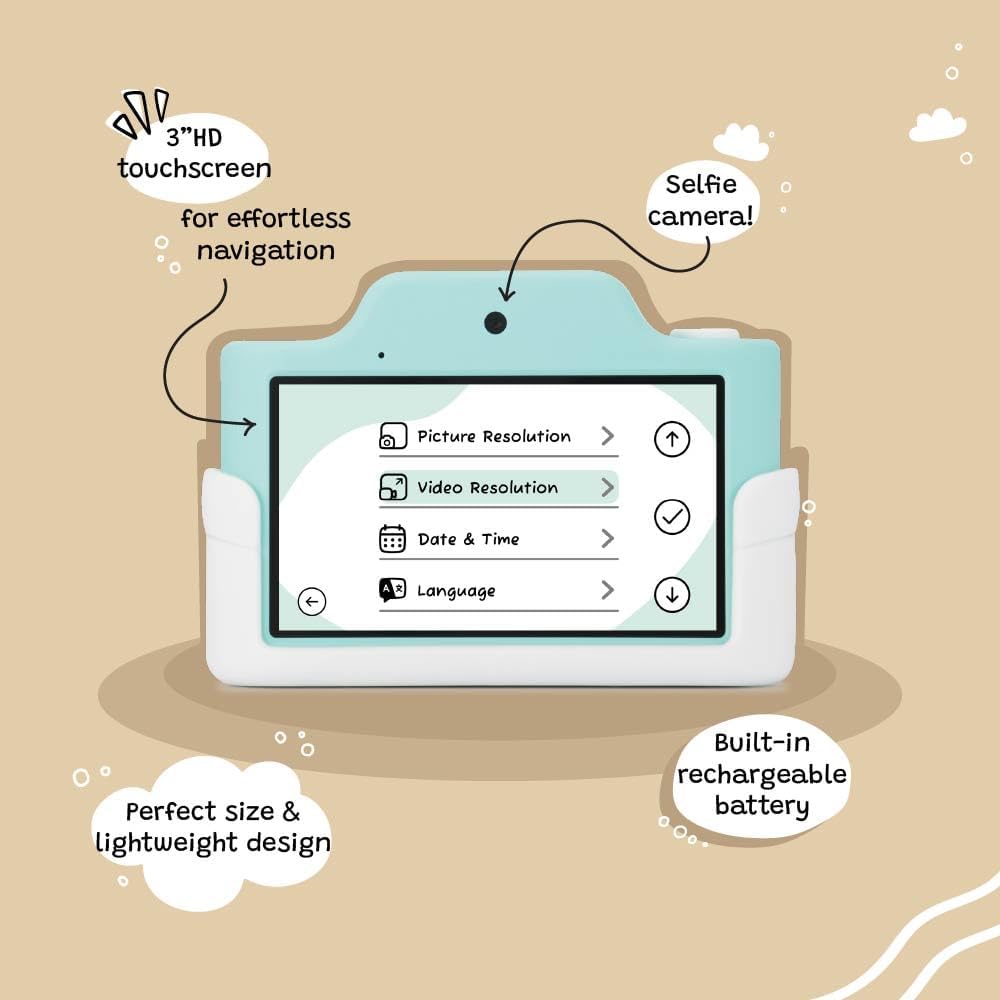 Kidamento - Cámara digital y videocámara para niños con pantalla tá...