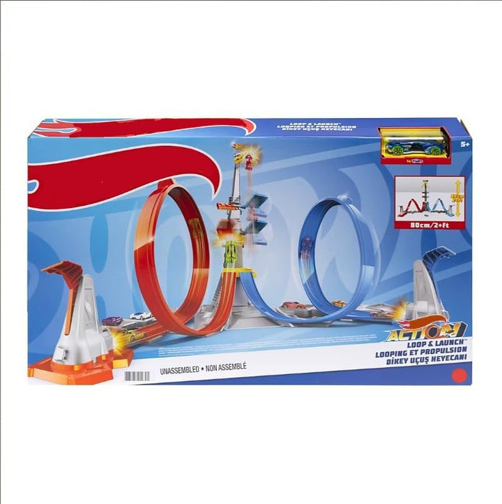 Hot-Wheels Loop  Launch - Juego de pista de carreras de