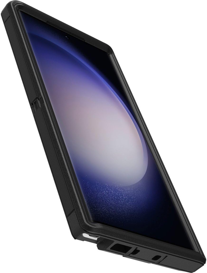 OtterBox Galaxy S23 Ultra (solo) - Funda Defender Series - Negra, resistente y duradera - con protección de puertos - Solo la funda - Protección contra microbios - Sin embalaje al por menor