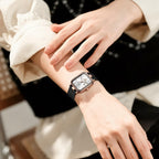 OLEVS Reloj para Mujer Casual Fashion Cuadrante Cuadrado Correa de Silicona Negra Elegante Delicado Cuarzo a Prueba de Agua Lectura Fácil