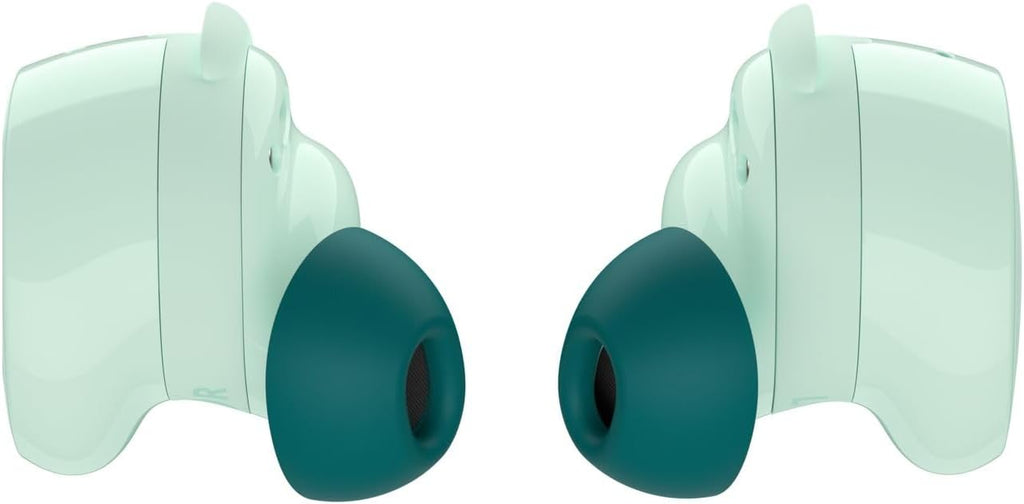 Bose QuietComfort - Auriculares Bluetooth inalámbricos con cancelación activa de ruido y micrófono, carga USB-C, clasificación IPX4, hasta 8.5 horas de tiempo de reproducción, color menta Dewdrop