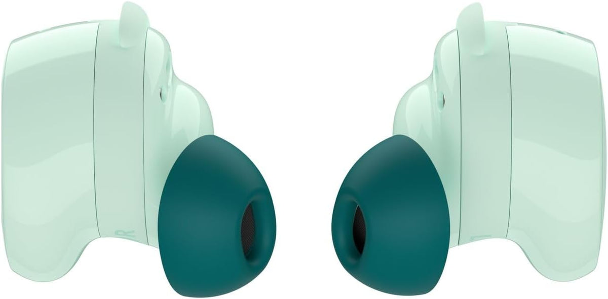 Bose QuietComfort - Auriculares Bluetooth inalámbricos con cancelación activa de ruido y micrófono, carga USB-C, clasificación IPX4, hasta 8.5 horas de tiempo de reproducción, color menta Dewdrop