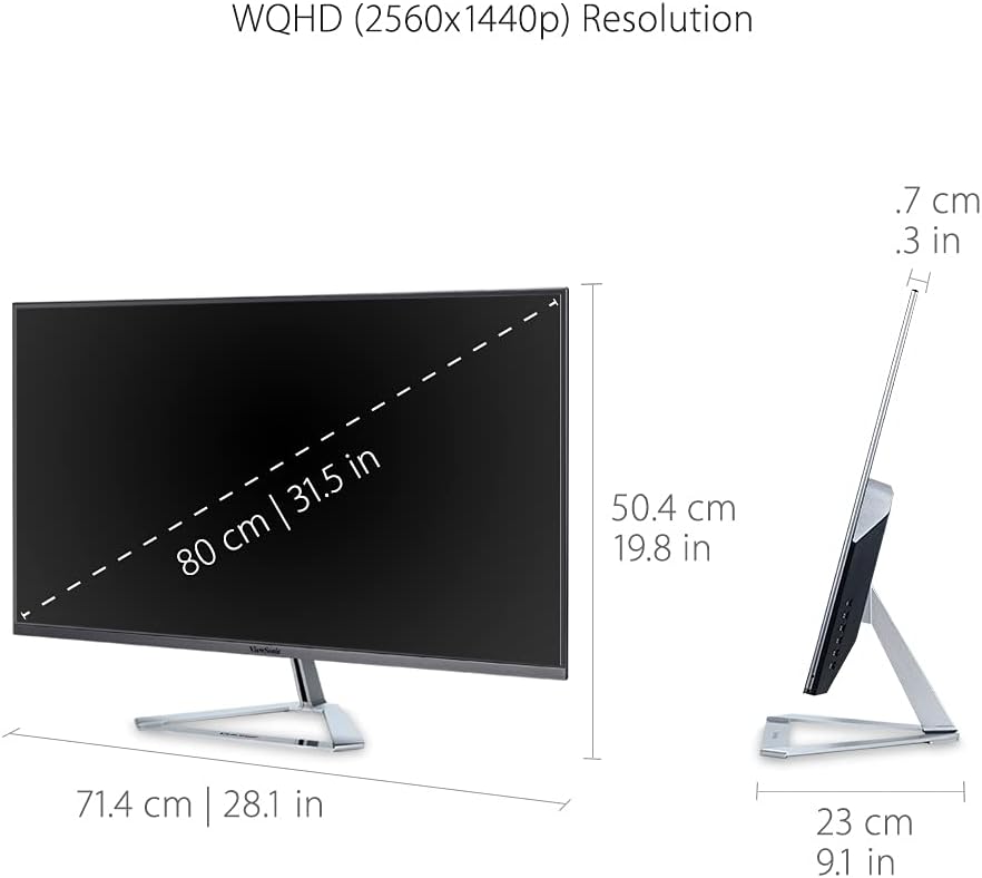 ViewSonic VX3276-2K-MHD Monitor panorámico IPS 1440p de 32 pulgadas...
