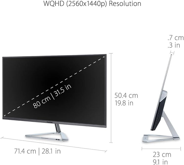 ViewSonic VX3276-2K-MHD Monitor panorámico IPS 1440p de 32 pulgadas...