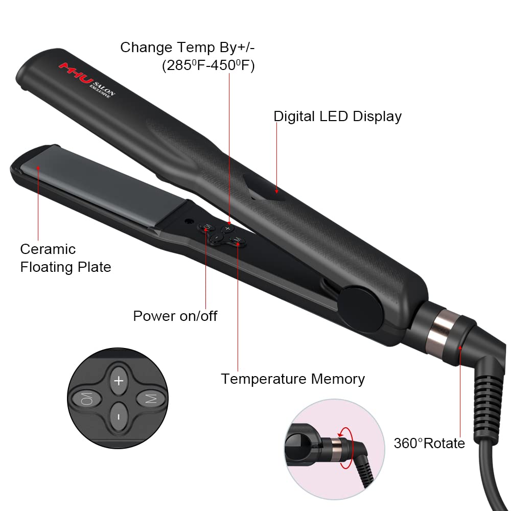 Plancha de pelo profesional 2 en 1, rizador de doble voltaje con pl...