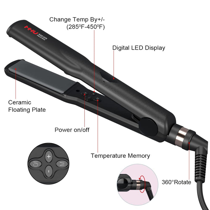 Plancha de pelo profesional 2 en 1, rizador de doble voltaje con pl...