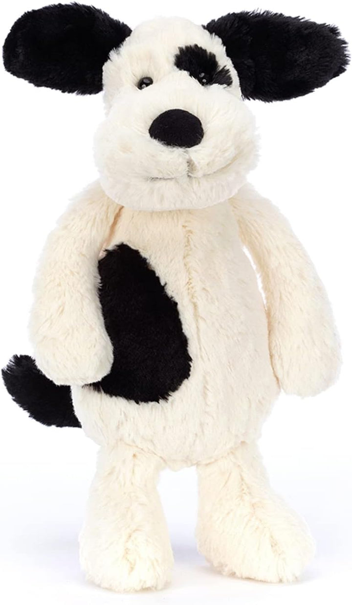 Muñeco de peluche cachorro negro y crema Jellycat Bashful, Negro y...